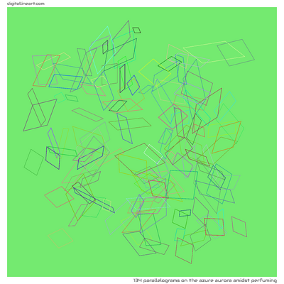 The Azure Aurora amidst Perfuming — 134 parallelograms