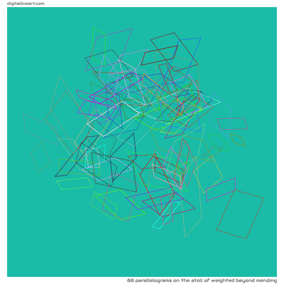 The Atoll of Weighted beyond Mending — 88 parallelograms