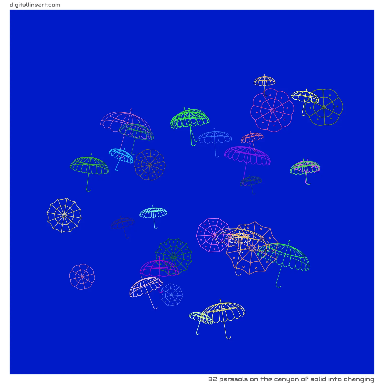The Canyon of Solid into Changing — 32 parasols