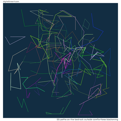 The Bedrock outside Comfortless Blackening — 55 paths