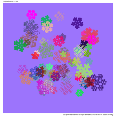 Prismatic Aura with Beckoning — 65 pentaflakes