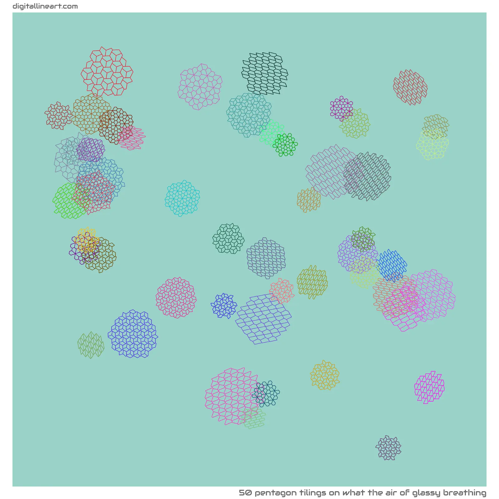 What the Air of Glassy Breathing — 50 pentagon tilings