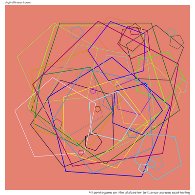 41 Pentagons in The Alabaster Brilliance across Scattering