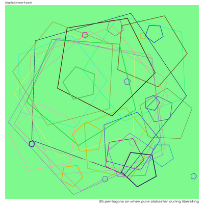 35 Pentagons in When Pure Alabaster During Liberating