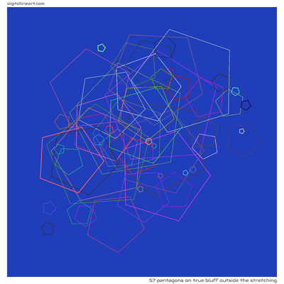 True Bluff outside the Stretching — 57 pentagons
