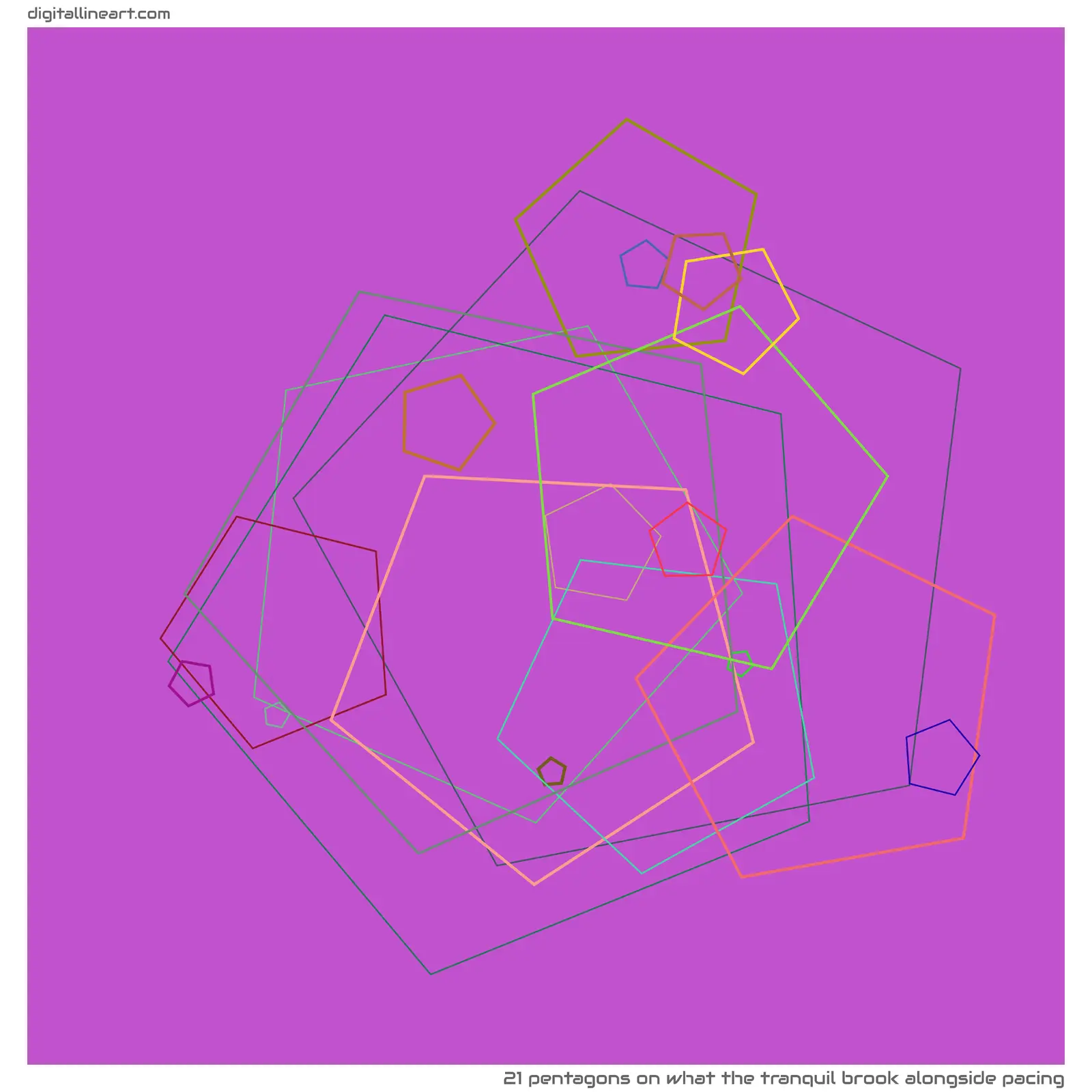 What the Tranquil Brook alongside Pacing — 21 pentagons