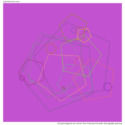 What the Tranquil Brook alongside Pacing — 21 pentagons