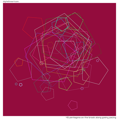 The Brook along Grainy Pacing — 45 pentagons