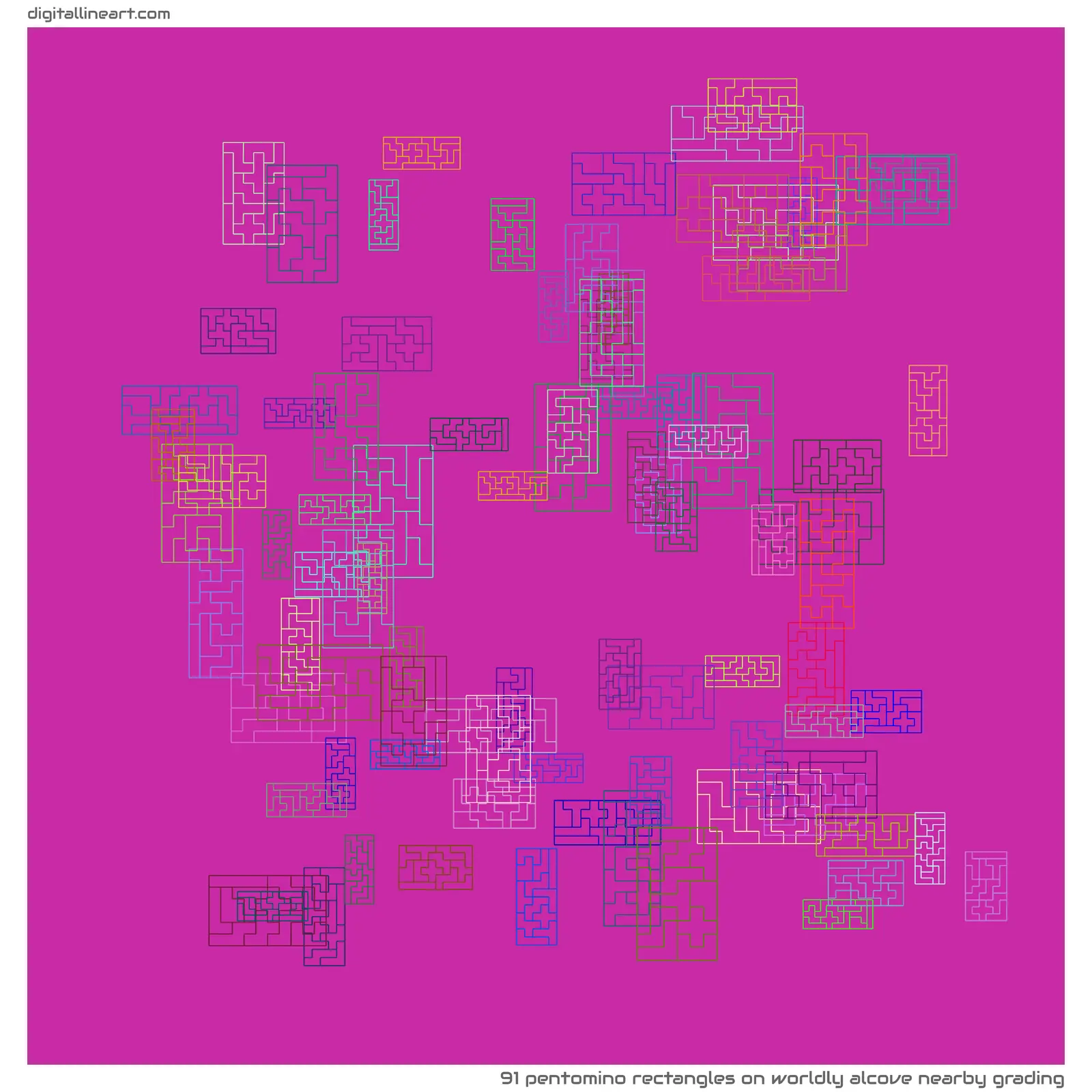 Worldly Alcove nearby Grading — 91 pentomino rectangles