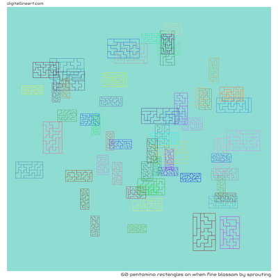 When Fine Blossom by Sprouting — 60 pentomino rectangles