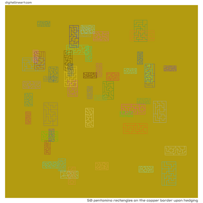 The Copper Border upon Hedging — 50 pentomino rectangles