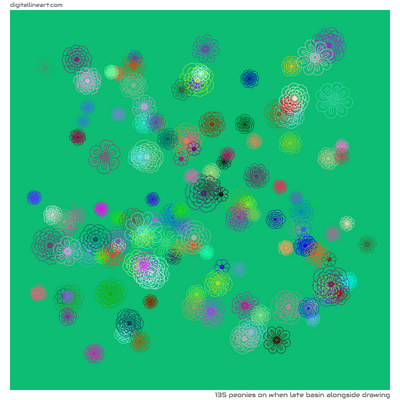 When Late Basin alongside Drawing — 135 peonies