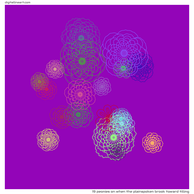 When the Plainspoken Brook toward Tilling — 19 peonies