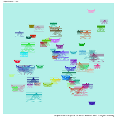 What the Air amid Buoyant Flaring — 64 perspective grids