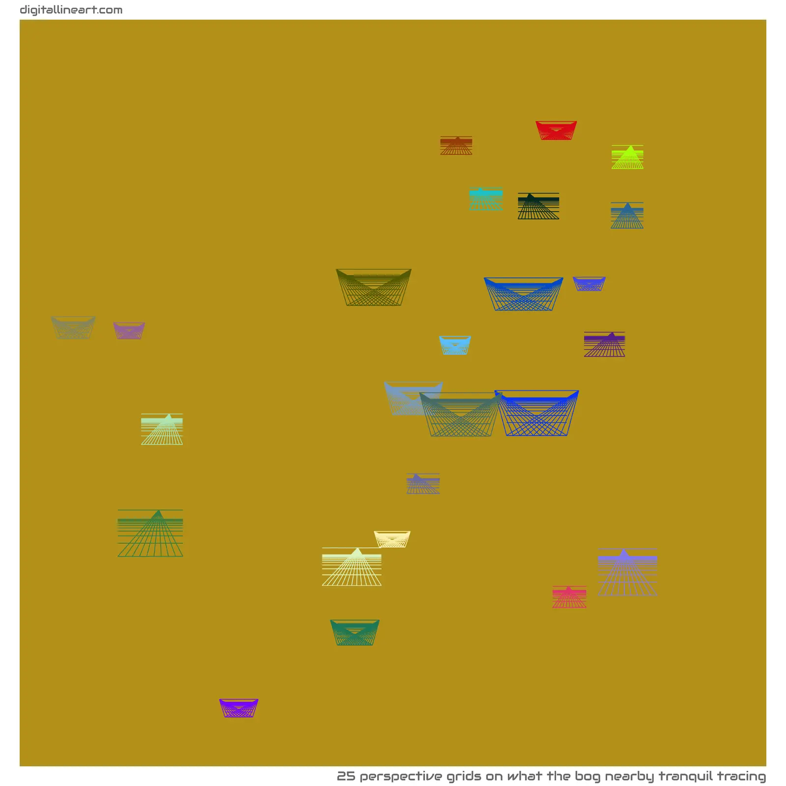 What the Bog nearby Tranquil Tracing — 25 perspective grids