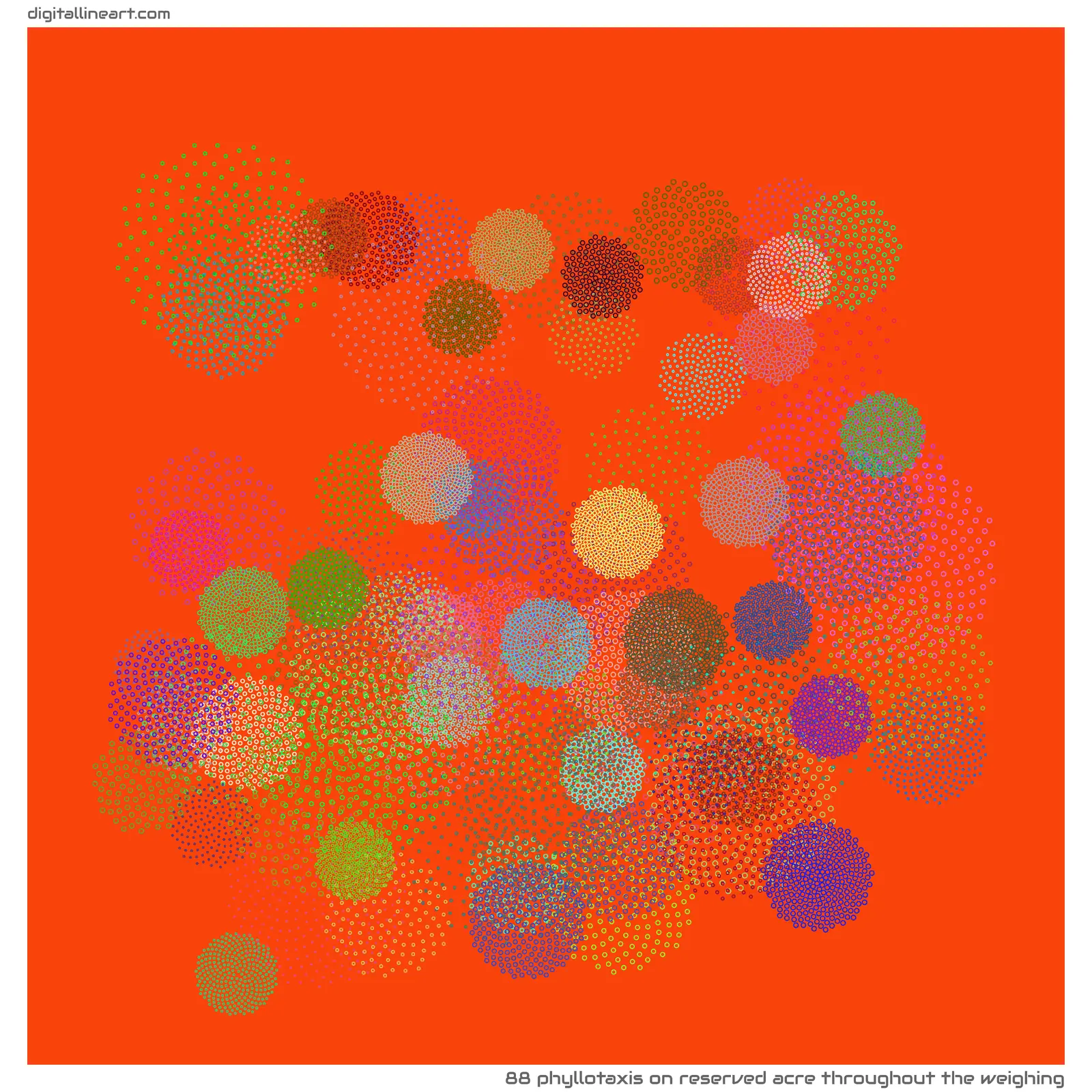 Reserved Acre throughout the Weighing — Phyllotaxis, 88 elements