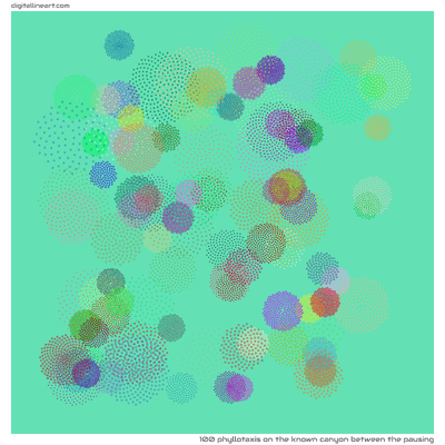 The Known Canyon between the Pausing — Phyllotaxis, 100 elements