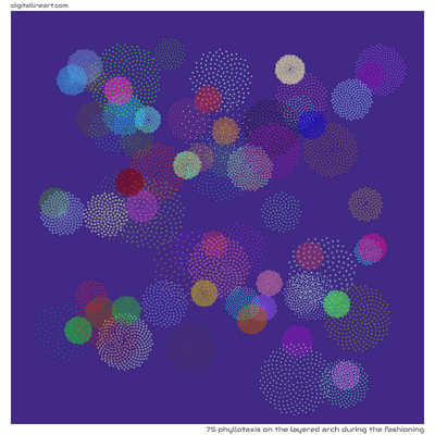 The Layered Arch During the Fashioning — Phyllotaxis, 75 elements