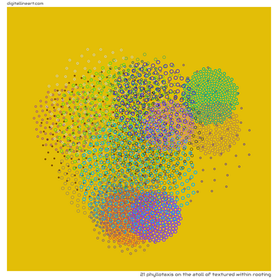 The Atoll of Textured within Rooting — Phyllotaxis, 21 elements