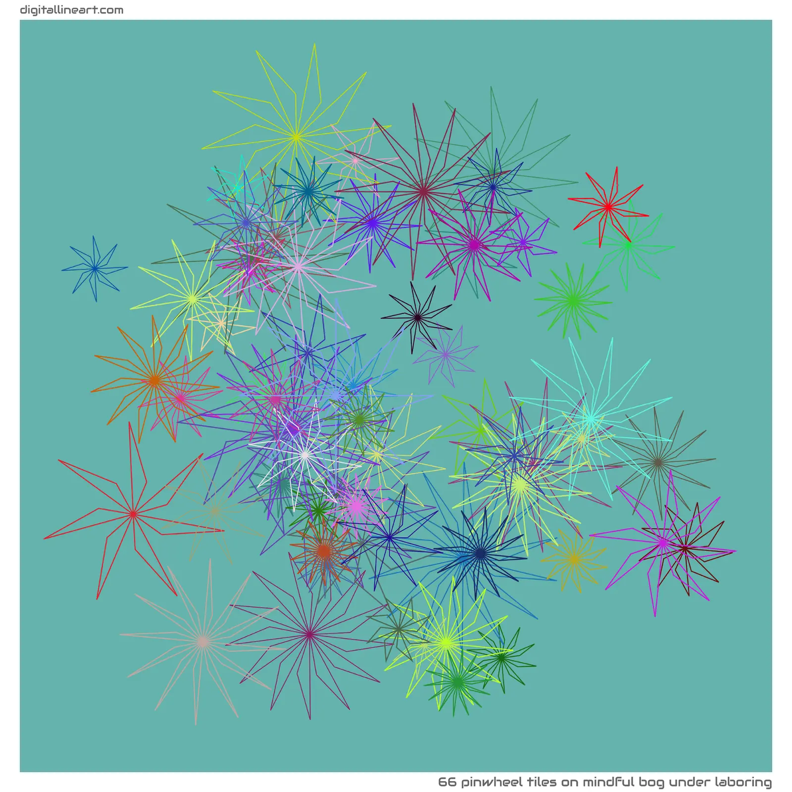 Mindful Bog under Laboring — 66 pinwheel tiles