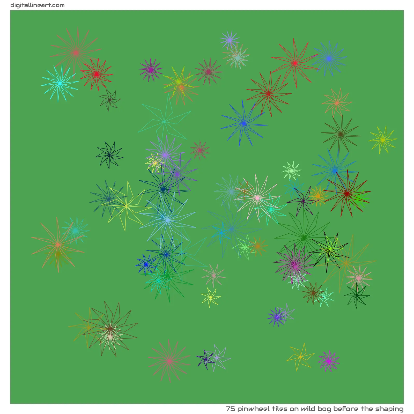 Wild Bog before the Shaping — 75 pinwheel tiles