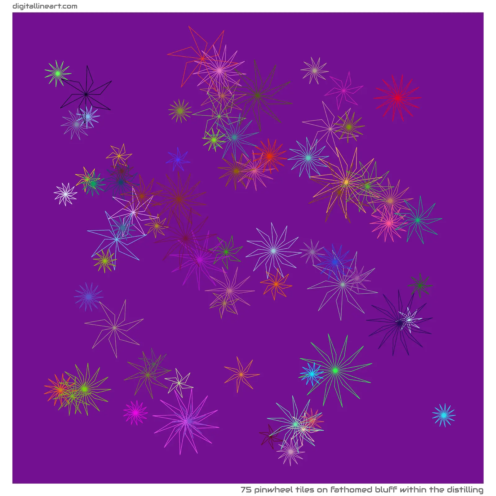 Fathomed Bluff within the Distilling — 75 pinwheel tiles