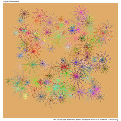 When the Placid Brook beside Buffering — 144 pinwheel tiles