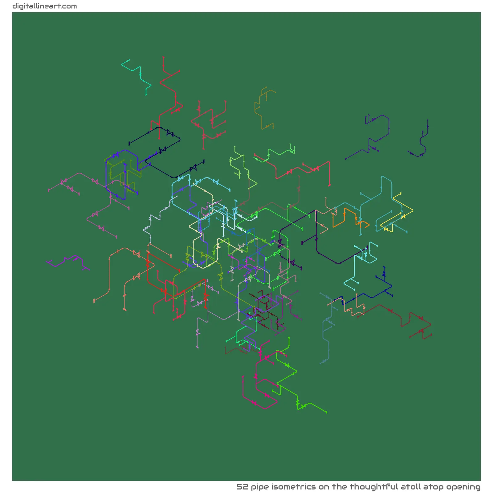 The Thoughtful Atoll atop Opening — 52 pipe isometrics