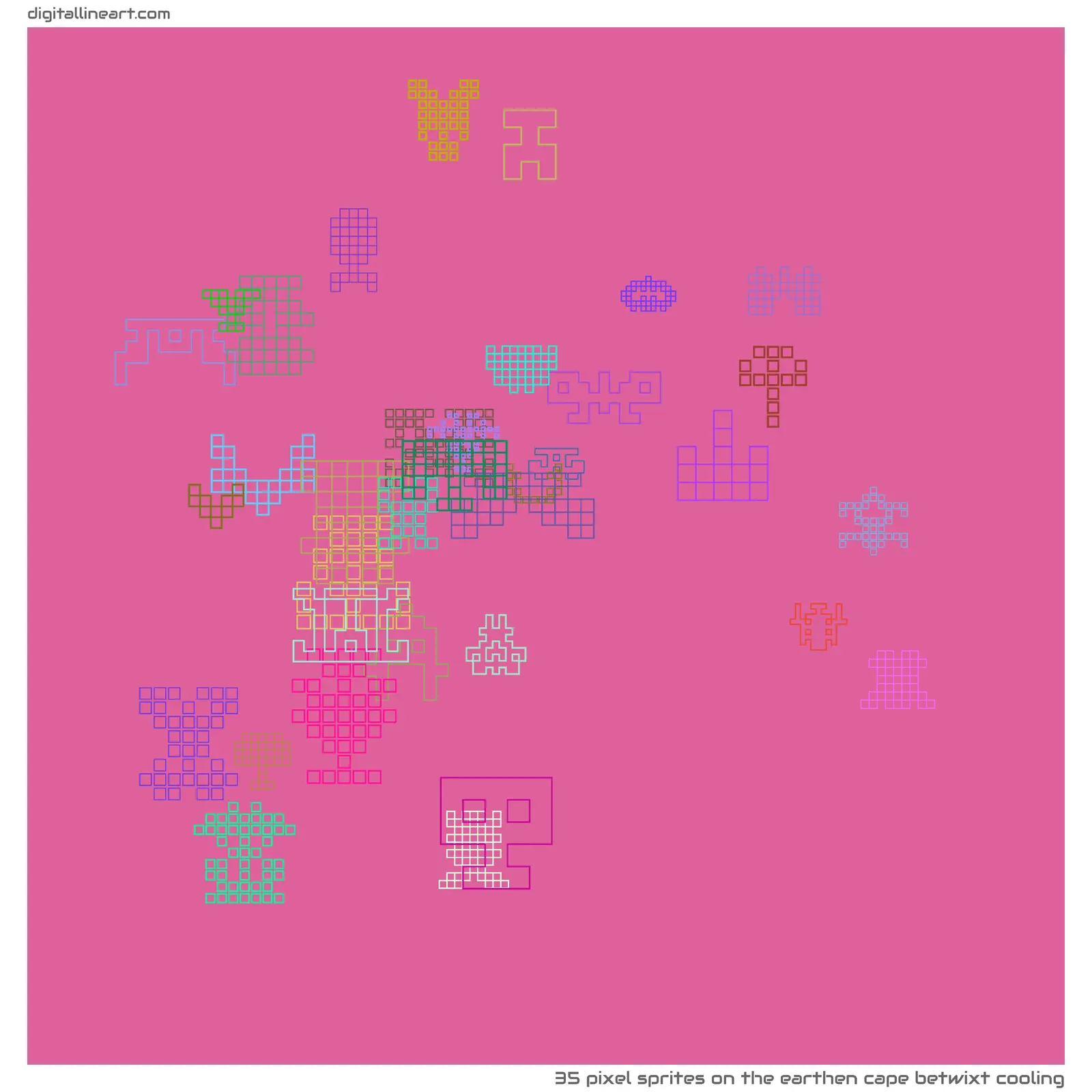 The Earthen Cape betwixt Cooling — 35 pixel sprites