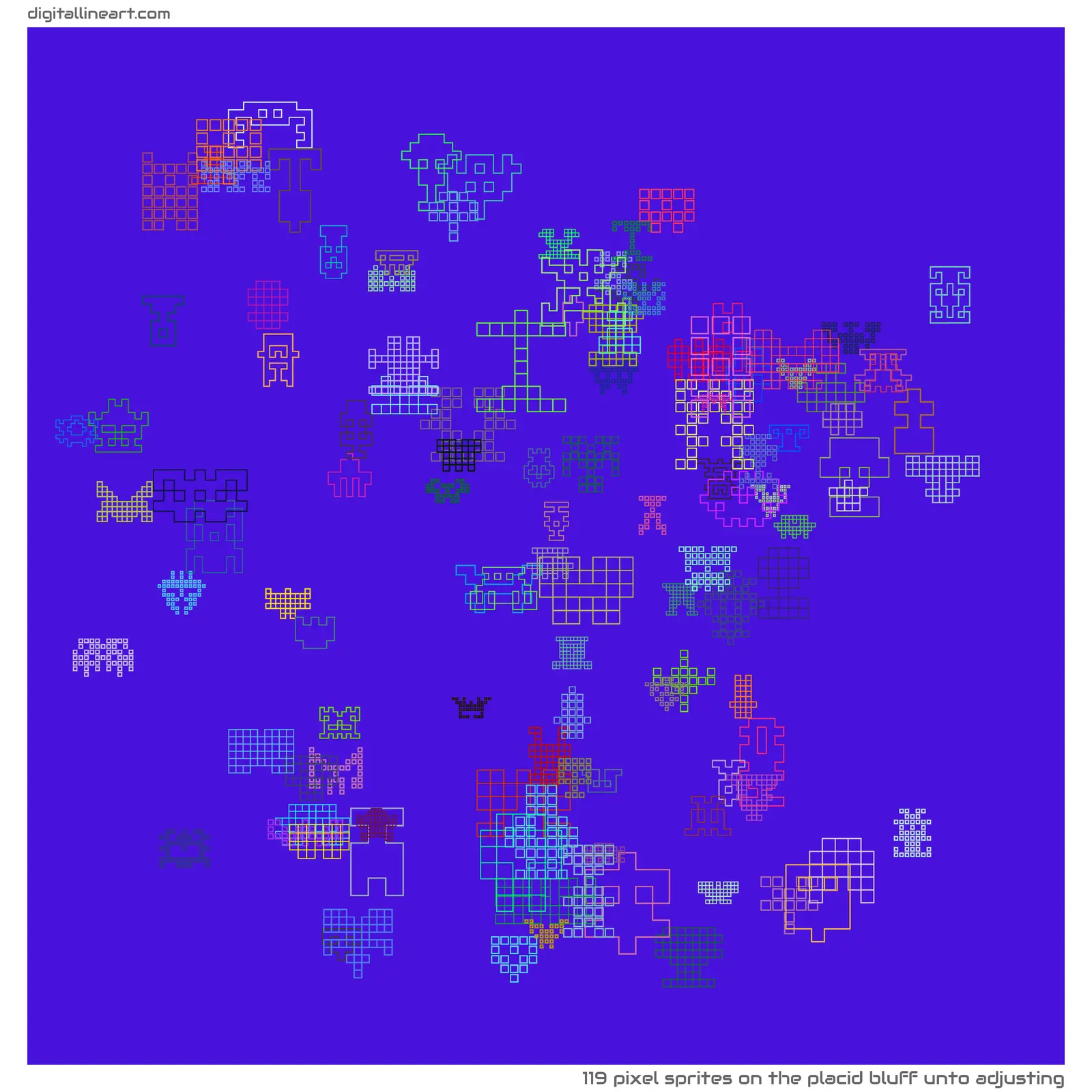 The Placid Bluff unto Adjusting — 119 pixel sprites