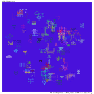 The Placid Bluff unto Adjusting — 119 pixel sprites