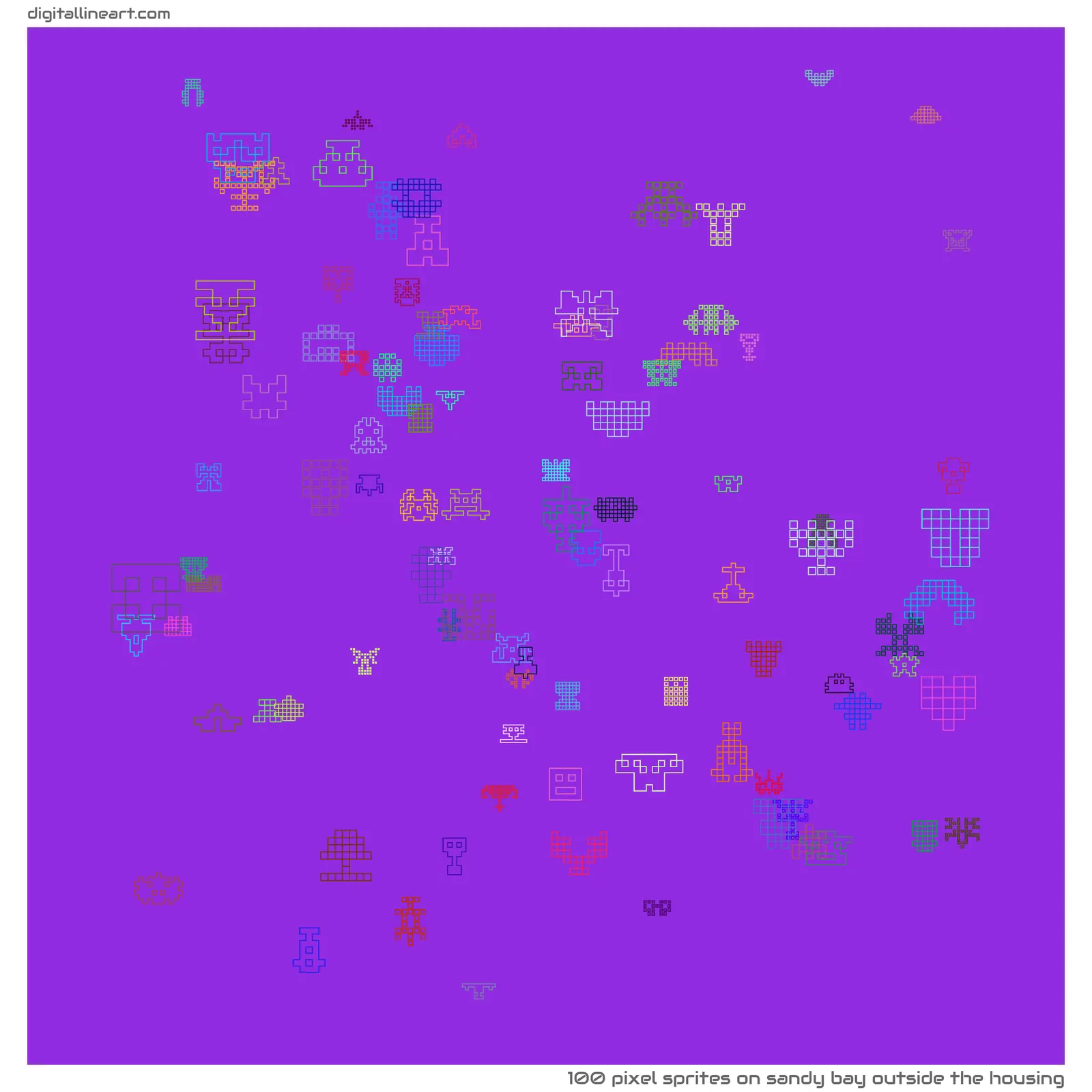 Sandy Bay outside the Housing — 100 pixel sprites