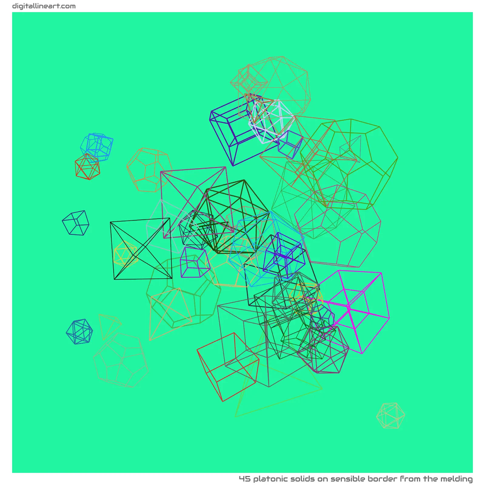 Sensible Border from the Melding — 45 Platonic solids