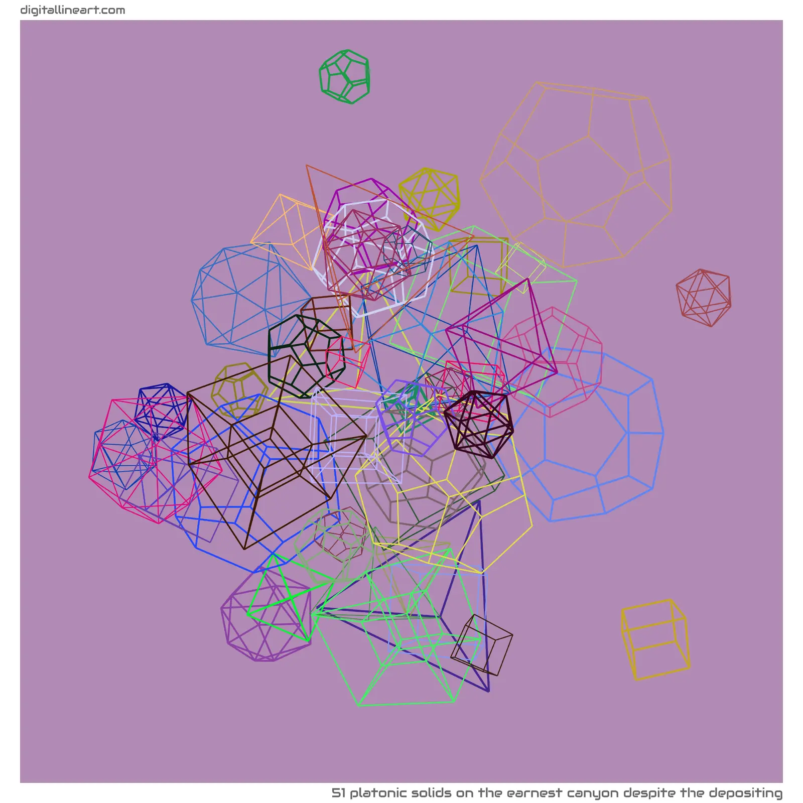 The Earnest Canyon despite the Depositing — 51 Platonic solids
