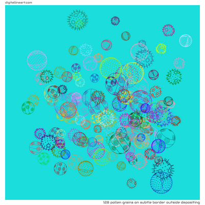Subtle Border outside Depositing — 128 pollen grains