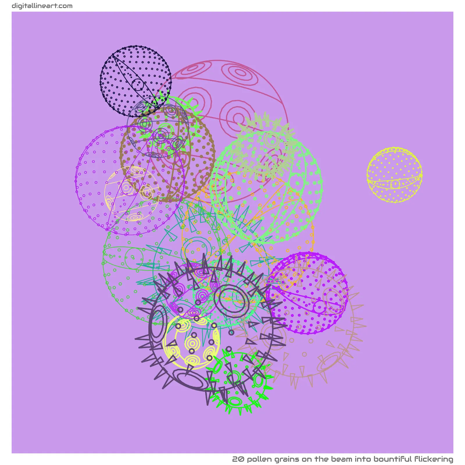 The Beam into Bountiful Flickering — 20 pollen grains