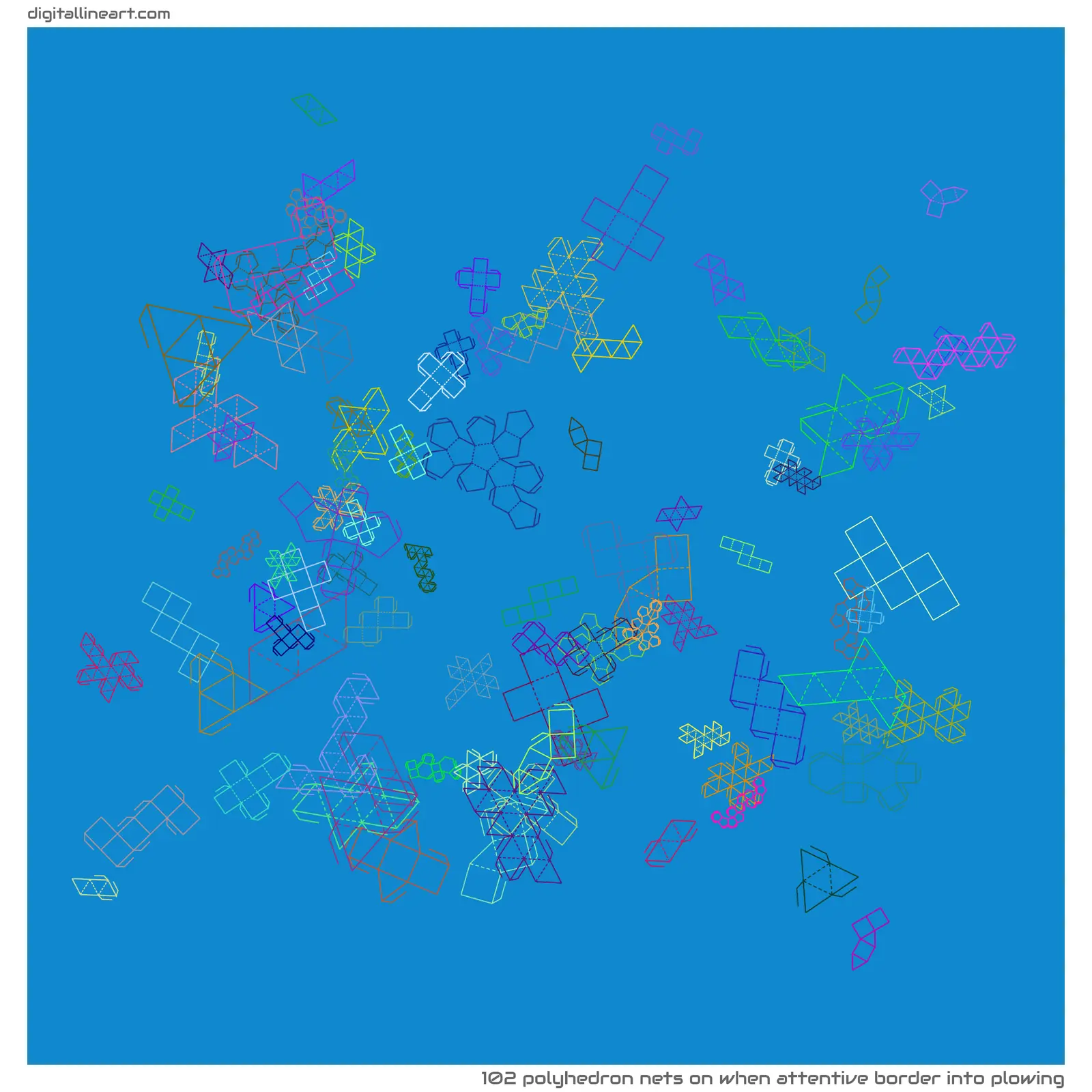 When Attentive Border into Plowing — 102 polyhedron nets