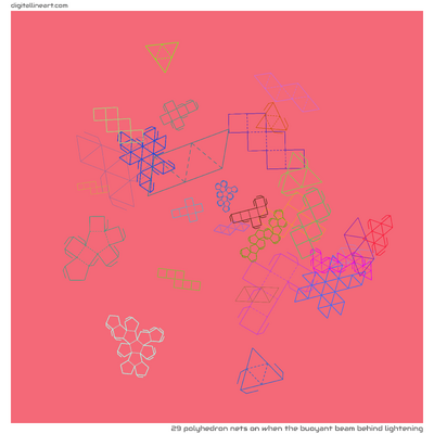 When the Buoyant Beam behind Lightening — 29 polyhedron nets