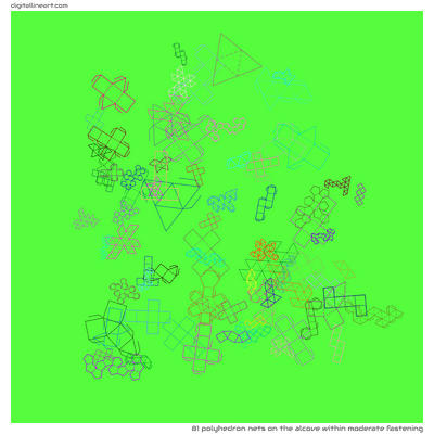The Alcove within Moderate Fastening — 81 polyhedron nets
