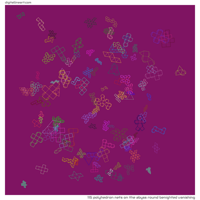 The Abyss round Benighted Vanishing — 115 polyhedron nets
