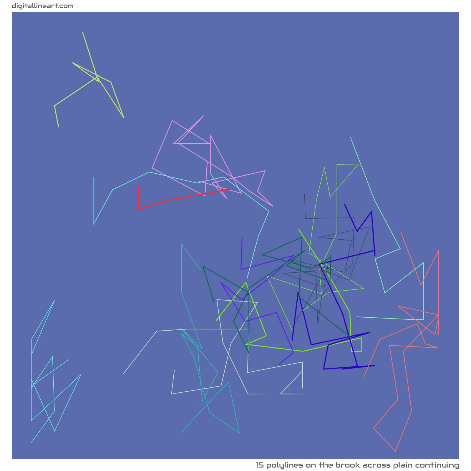 The Brook across Plain Continuing — 15 polylines