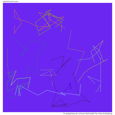 Unhurried Atoll for the Enclosing — 14 polylines