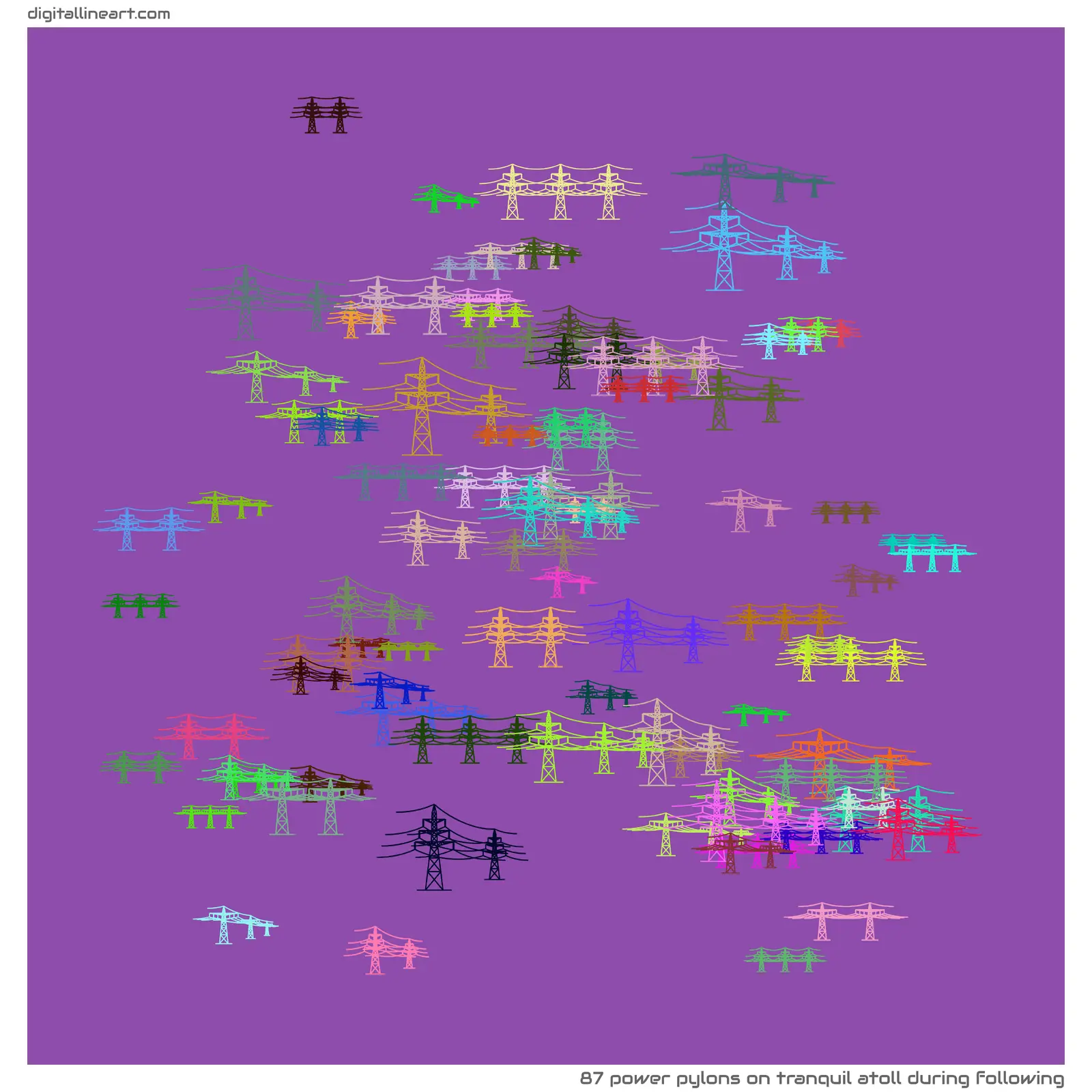 Tranquil Atoll During Following — 87 power pylons
