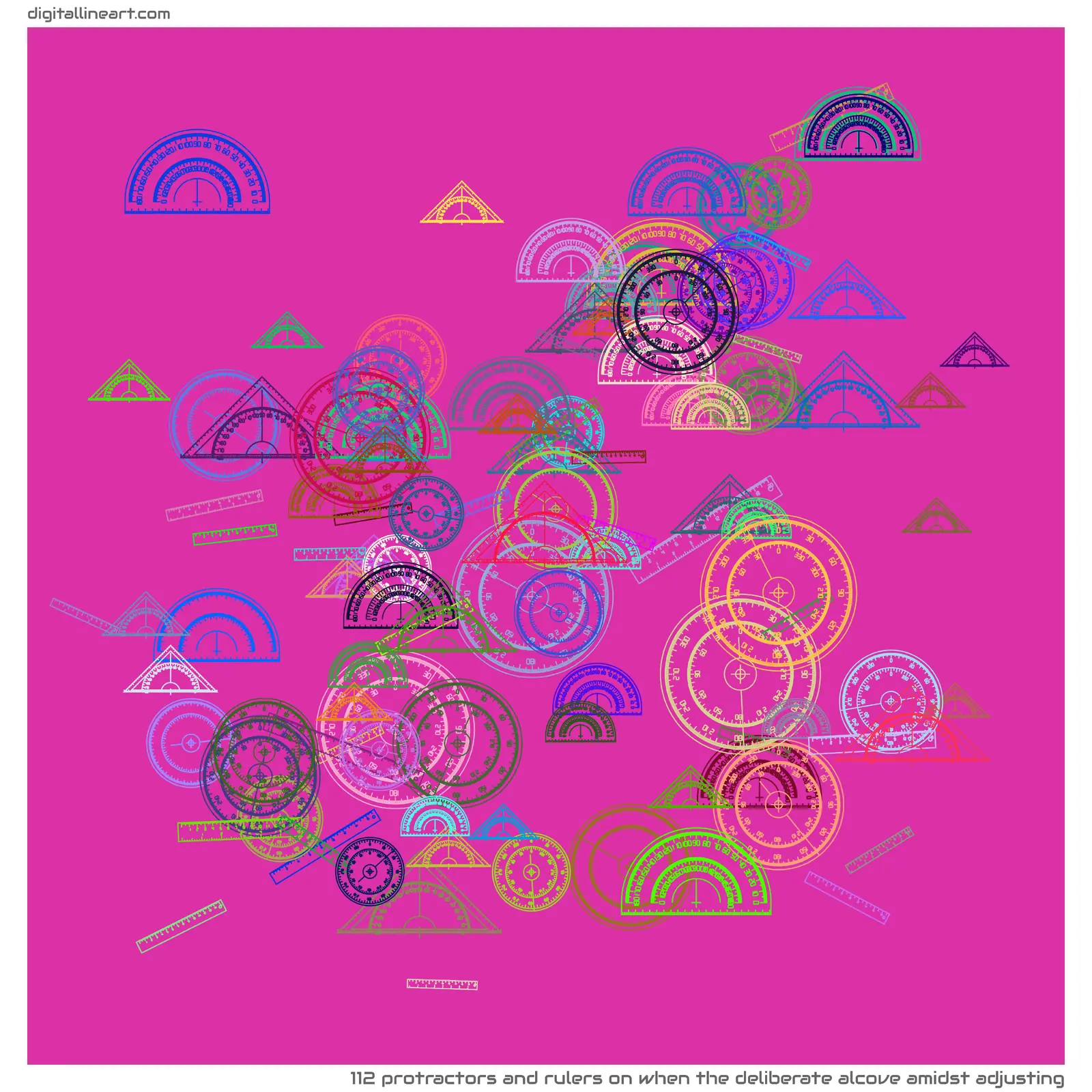 When the Deliberate Alcove amidst Adjusting — 112 protractors and rulers