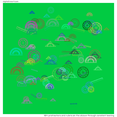 The Alcove through Constant Leaning — 104 protractors and rulers