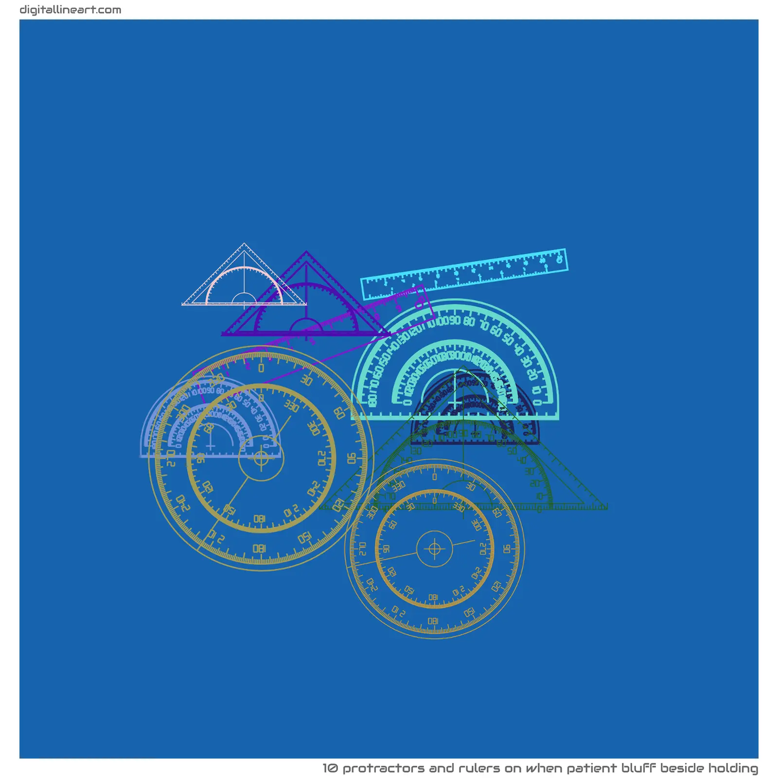 When Patient Bluff beside Holding — 10 protractors and rulers