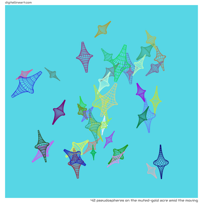 The Muted-gold Acre amid the Moving — 42 pseudospheres