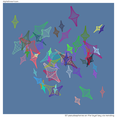 The Loyal Bay via Mending — 57 pseudospheres