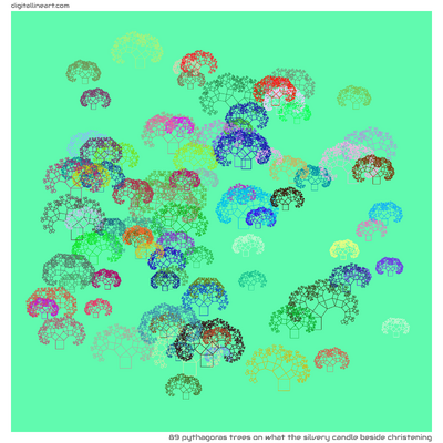 What the Silvery Candle beside Christening — 89 Pythagoras trees