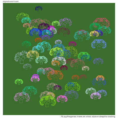 Stoic Alcove despite Cooling — 75 Pythagoras trees